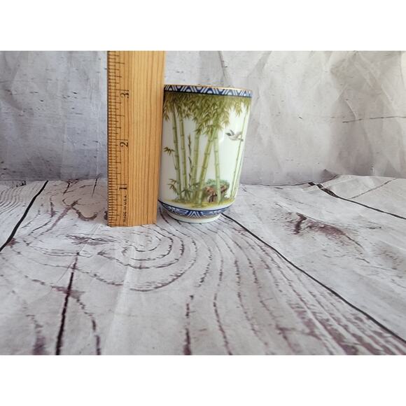 Franklin Mint Kinuko Yamabe Limited Edition Saki Cup Birds Japan Hand painted - Picture 7 of 7